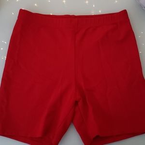 Red biker shorts